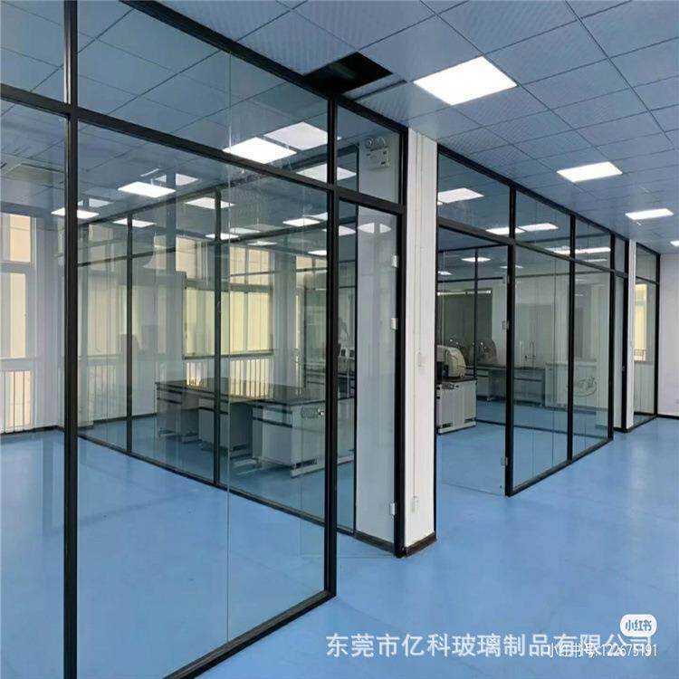亿科玻璃厂安装玻璃隔断墙铝合金隔墙内百叶12玻璃隔断办公室装饰