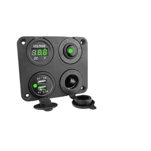 汽房车游艇改装USB轮船开关面板手机充电器车载点烟器车载电压表
