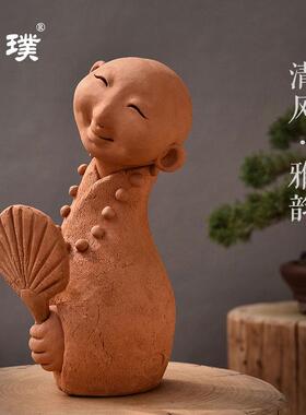 陶人泥塑手工艺术工艺品中国名师马若特传统民俗泥陶制品摆件人物