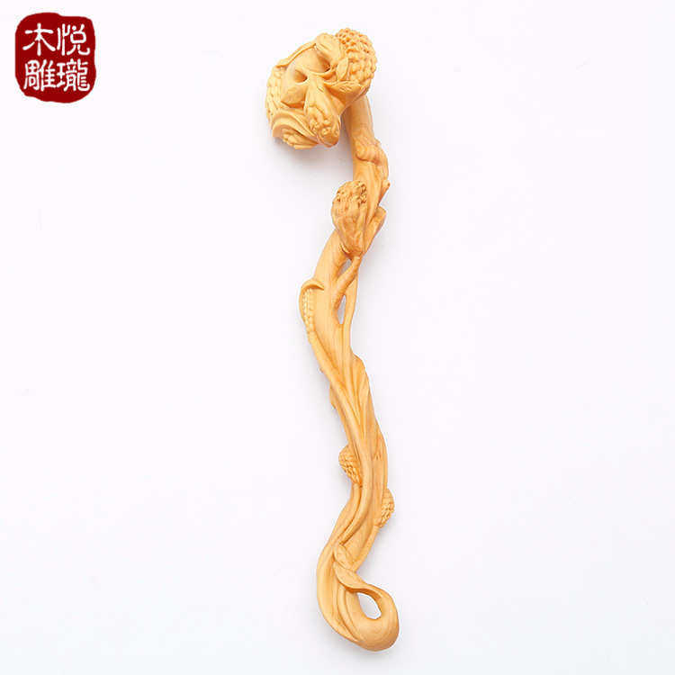 厂家直销 乐清黄杨木五谷如意雕刻木质工艺品雕刻摆件文玩小摆件
