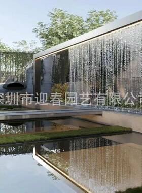 室内室外水景装饰水墙不SMQ02锈钢瀑布景流水墙瀑布幕流水屏风水