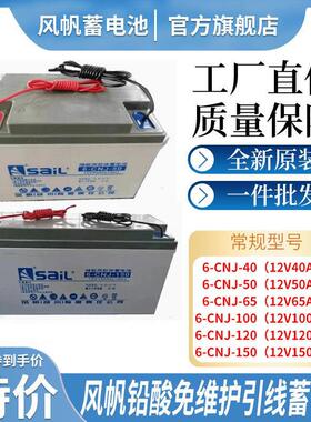 风帆胶体引线 线铅酸蓄电池6-CNJ-50AH65H100A150A应急太阳能发电