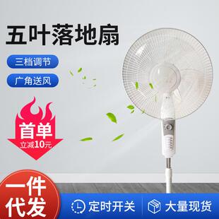 16寸多功能5叶电风扇定时开关家用办公大风力摇头落地扇大量