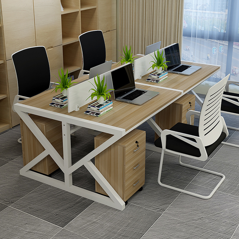 职员办公桌4人位电脑桌椅组合办公家具2/4/6人位工作位屏风卡座