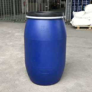 200L蓝色法兰桶包装 桶200kg广口铁箍桶圆形化工胶桶泡菜桶