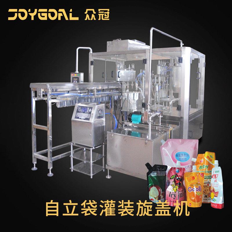 众冠ZLD4A豆浆酸鲜牛奶优格充填封口吸嘴袋灌装旋盖机全自动控制