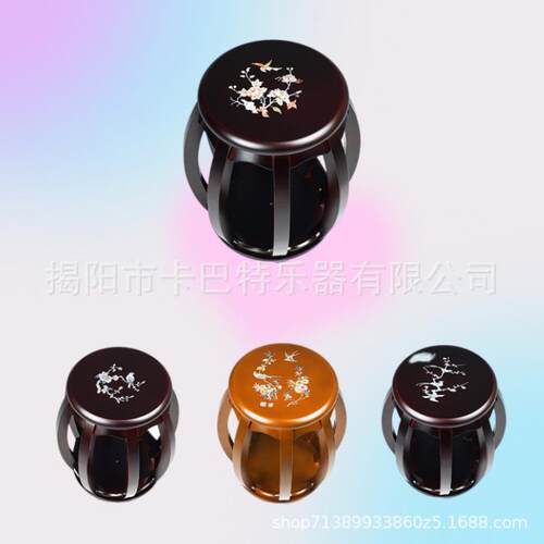 古筝圆凳古筝凳子实木古筝单人印花款素面款古筝琴凳结实