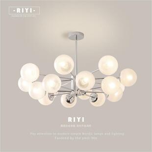 北欧吊灯魔豆北欧轻奢创意艺术分子灯饰现代简约大气led客厅灯具