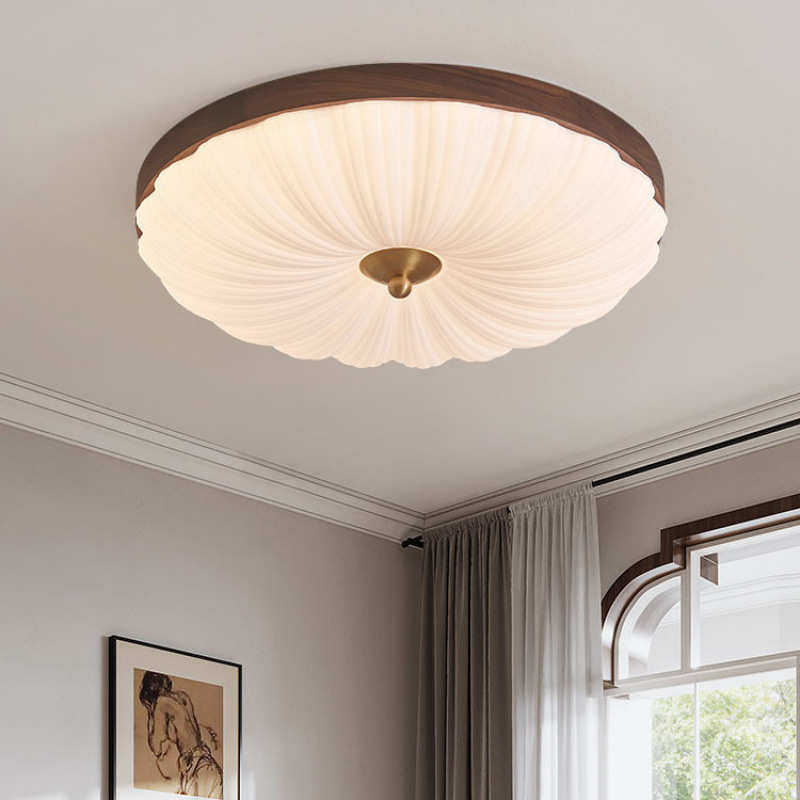 新中式创意个性胡桃木色中古吸顶灯卧室灯复古法式护眼书房灯具,家装灯饰光源,智能吸顶灯,淘宝优惠券,粉丝福利购,淘宝优惠卷