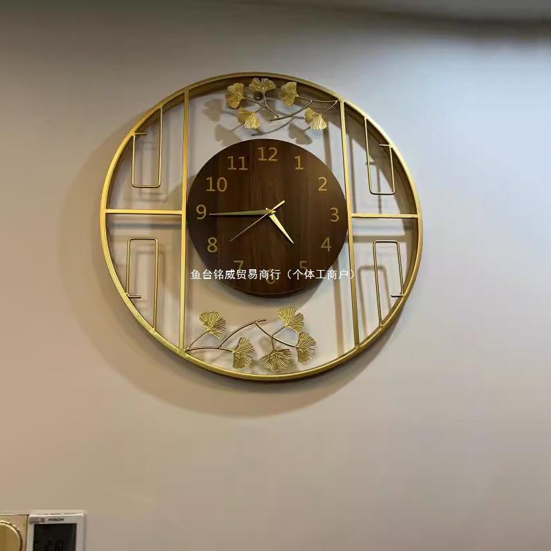 新中式挂钟中国风仿古挂墙钟表装饰客厅玄关餐厅静音墙面时钟挂饰