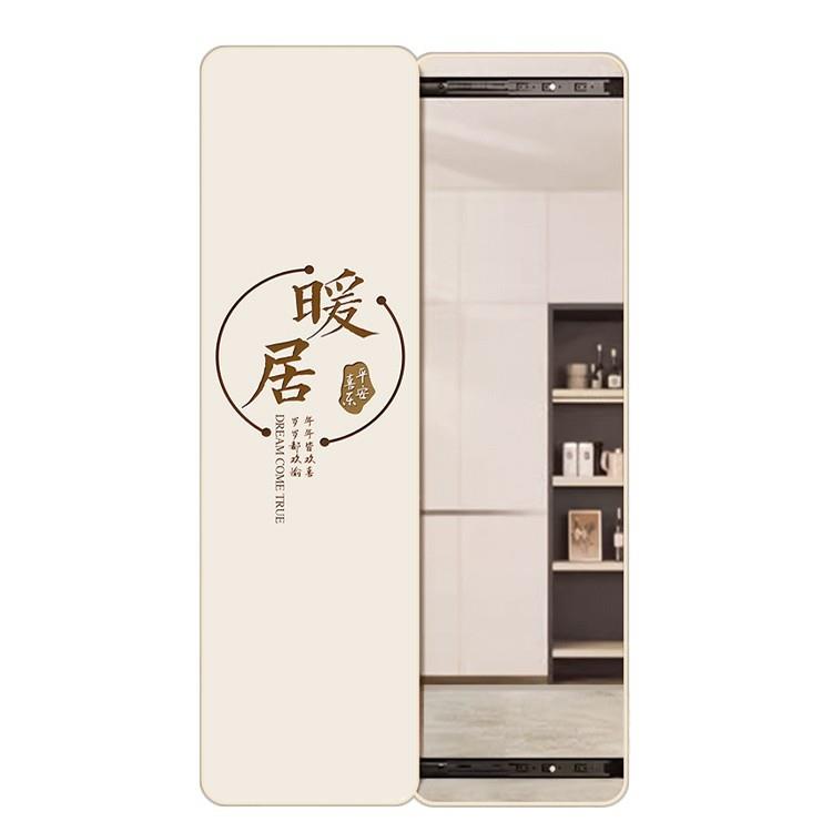 隐藏式全身镜子挂墙隐形推拉画卧室穿衣镜铝合金边框玄关装饰镜画
