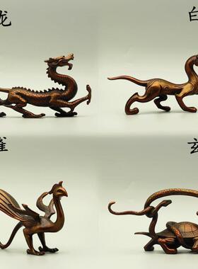 纯铜四方神兽 四大神兽摆件 青龙白虎朱雀玄武四方位瑞兽家居摆饰