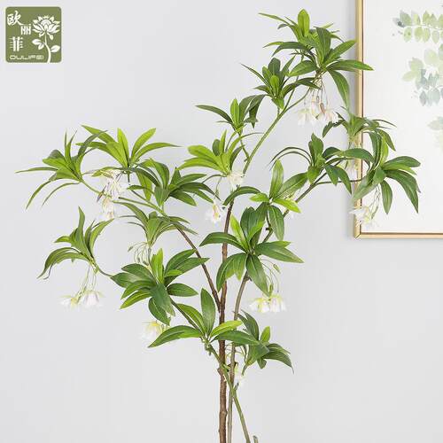 欧式仿真3D水石榕花室内家居带花植物马醉木装饰仿真水石榕花