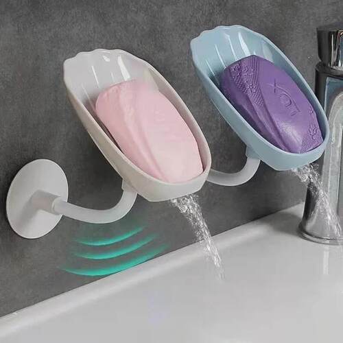 1pc Upgraded Soap Box With Drainage Double Grid Soap Rack, W