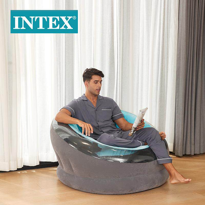 INTEX68582圆形单人充气沙发户外充气座椅创意懒人沙发