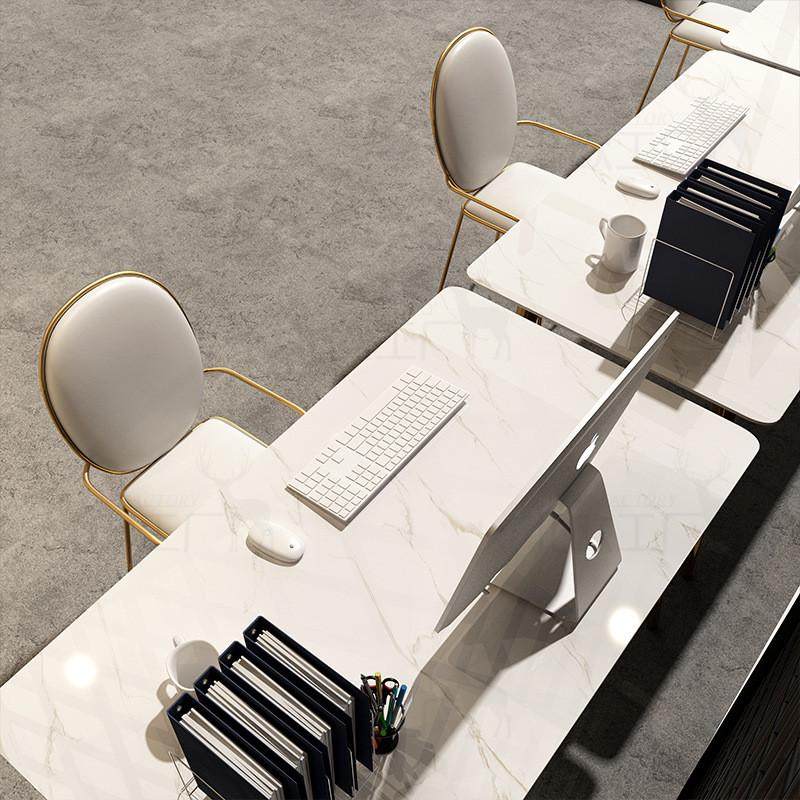北欧大理石办公桌简约现代家用公司洽谈桌书房设计师长方形办公桌