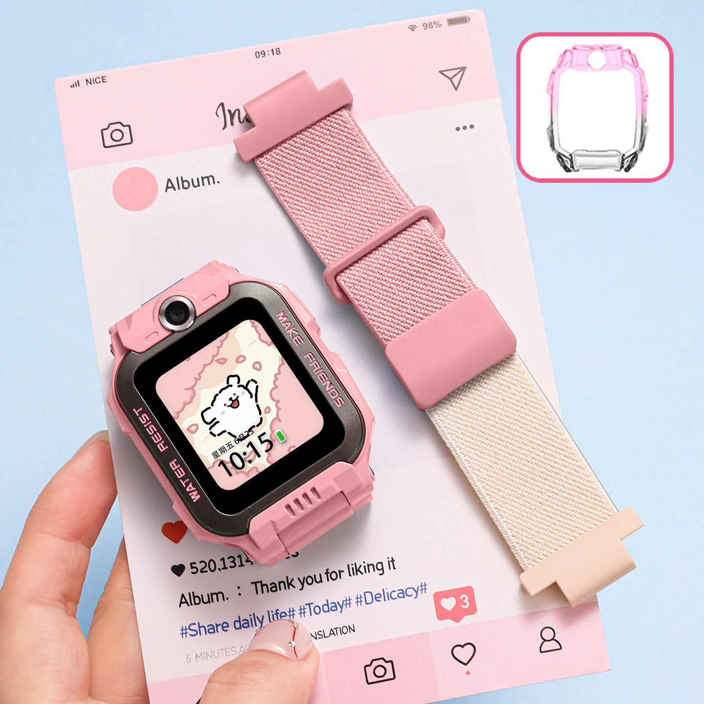 适用小天才W1923AC儿童电话手表D2表带Q1A男孩女孩学生手环腕带子