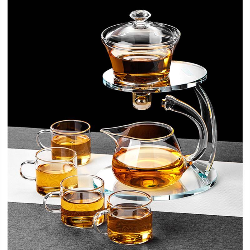 玻璃半自动泡茶器茶具懒人套装带磁吸泡茶器家用办公过滤茶具