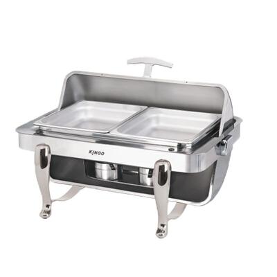 B6801自助餐炉不锈钢可电加热酒店保温炉商用早餐炉翻盖布菲炉