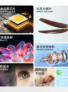 家用厅大风光客力536静音吊扇灯餐厅复古风扇灯具智能五叶全谱风