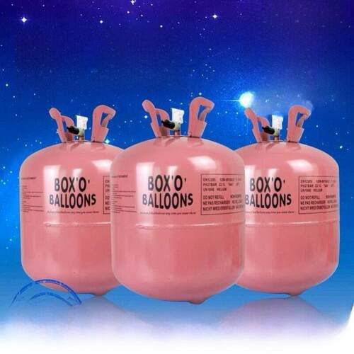 Helium gas pump, balloon filled helium gas tank and balloo