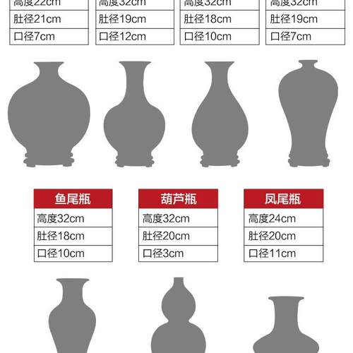 景德镇陶瓷花瓶瓷瓶插花仿古中式家居客厅饰品电视柜瓷器瓶子摆件