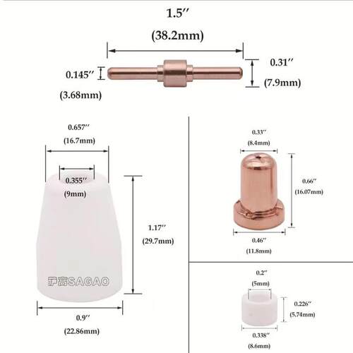 跨境PT31/温州40A/等离子切割配件LG40电极喷嘴保护罩分流器70PCS