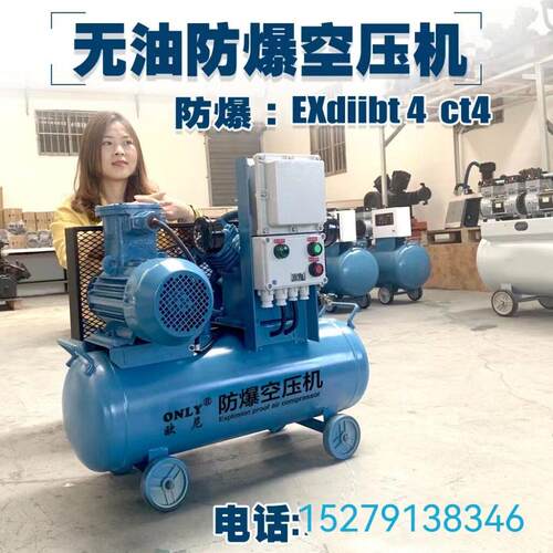 220v/380v无油防爆空压机空气压缩机气泵矿井油田用exdiibt4/ct4