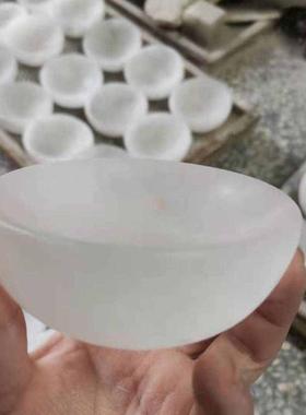 石膏碗石膏矿石碗摆件冥想消磁碗圆形六边形透明碗批发