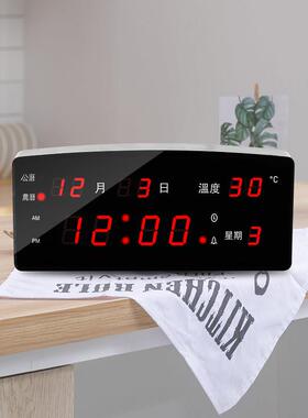 2019新款万年历电子钟座钟座钟夜光静音数字挂钟客厅电子表桌历