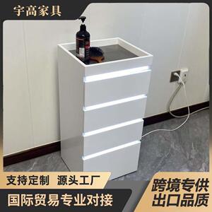 时尚工柜美发店烤漆艺多层收纳储物柜灯抽CUS屉式柜子具工带大容