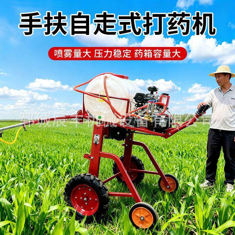 手扶式打药机农田打药车汽油动力高压喷雾器农田果园小型喷雾机