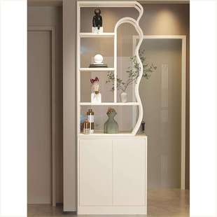 奶油风卫生间半墙屏风隔断柜子现代简约鞋柜客厅入门洗手台干湿区