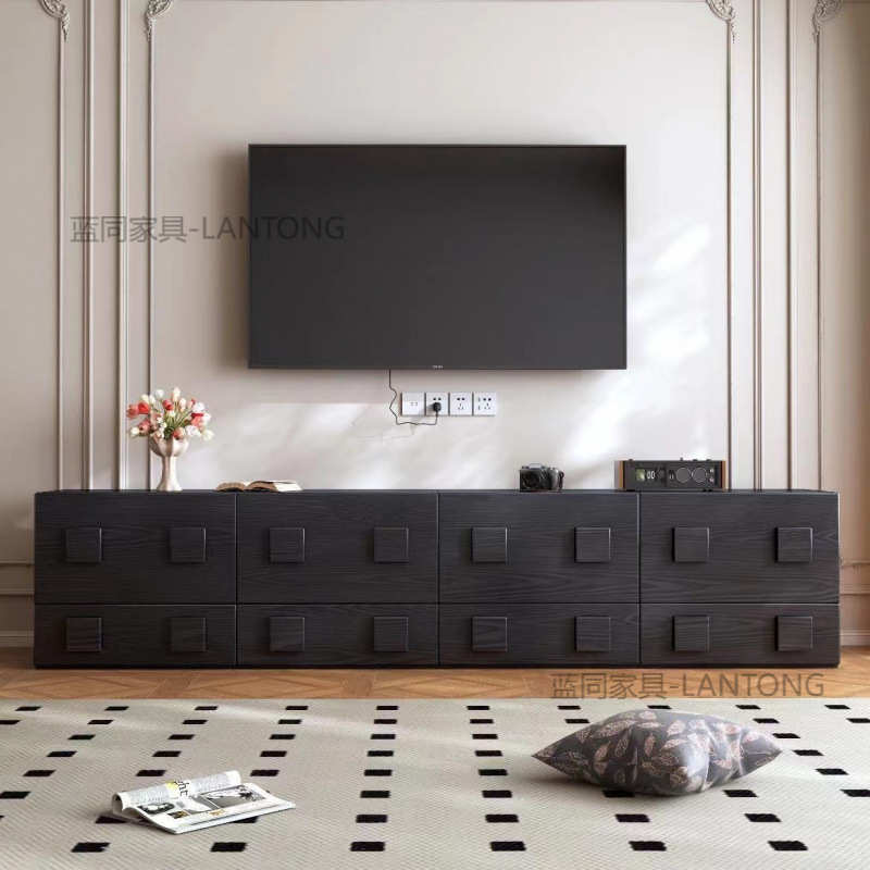 中古风实木卡门柜组合模块复古斗柜沙发边柜卧室客厅储物柜电视柜