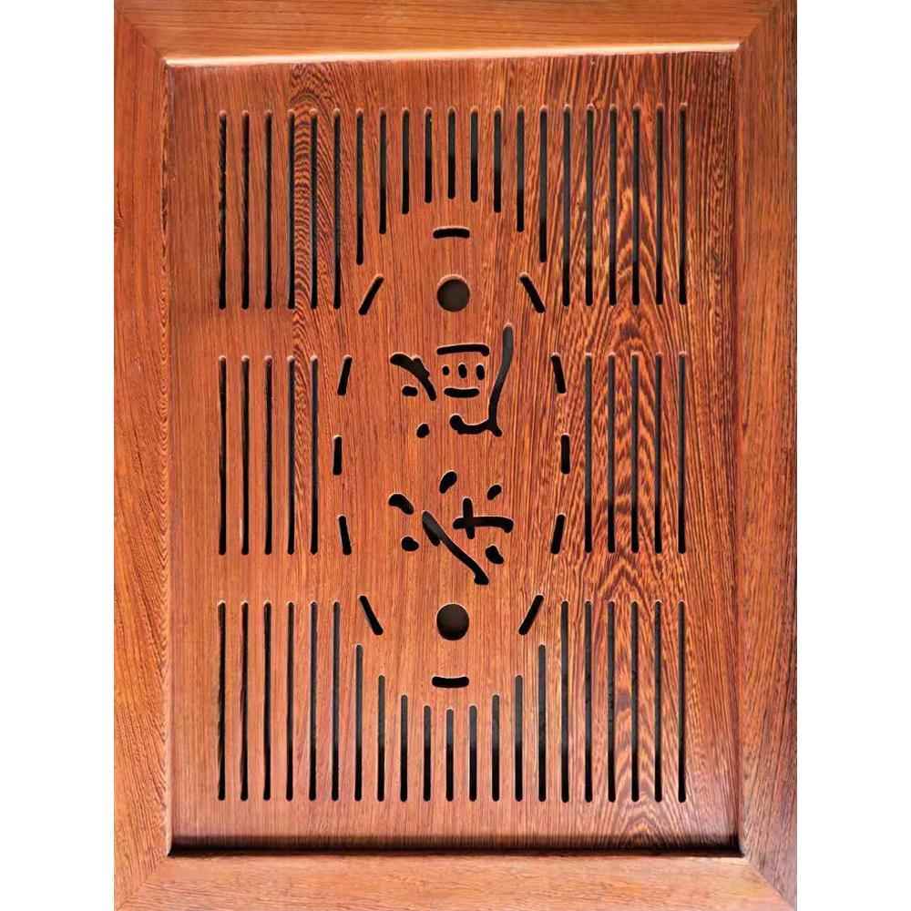 6B76鸡翅木实木茶桌茶几茶盘嵌入式漏水板茶具盖板家用泡茶小茶海