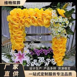 不锈钢仿真花艺相框遗像框灵堂布置相框维畅殡葬用品现货布置