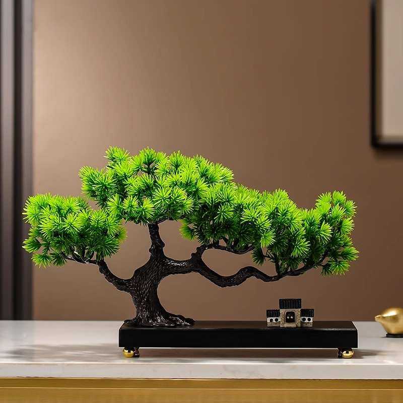 仿真绿植迎客松罗汉松盆景新中式客厅玄关茶几酒柜装饰品禅意摆件,家居饰品,装饰摆件,淘宝优惠券,粉丝福利购,淘宝优惠卷