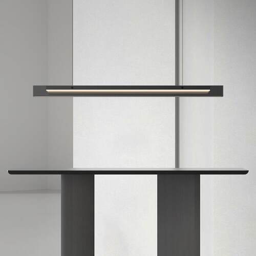 意式极简餐厅吊灯现代简约岛台艺术光影创意设计感长条玻璃灯