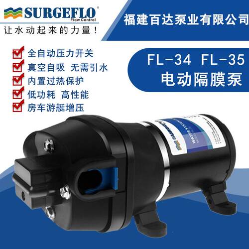 FL-5房车游艇船舶隔膜抽水泵微小型直流电动真空自吸往复压泵