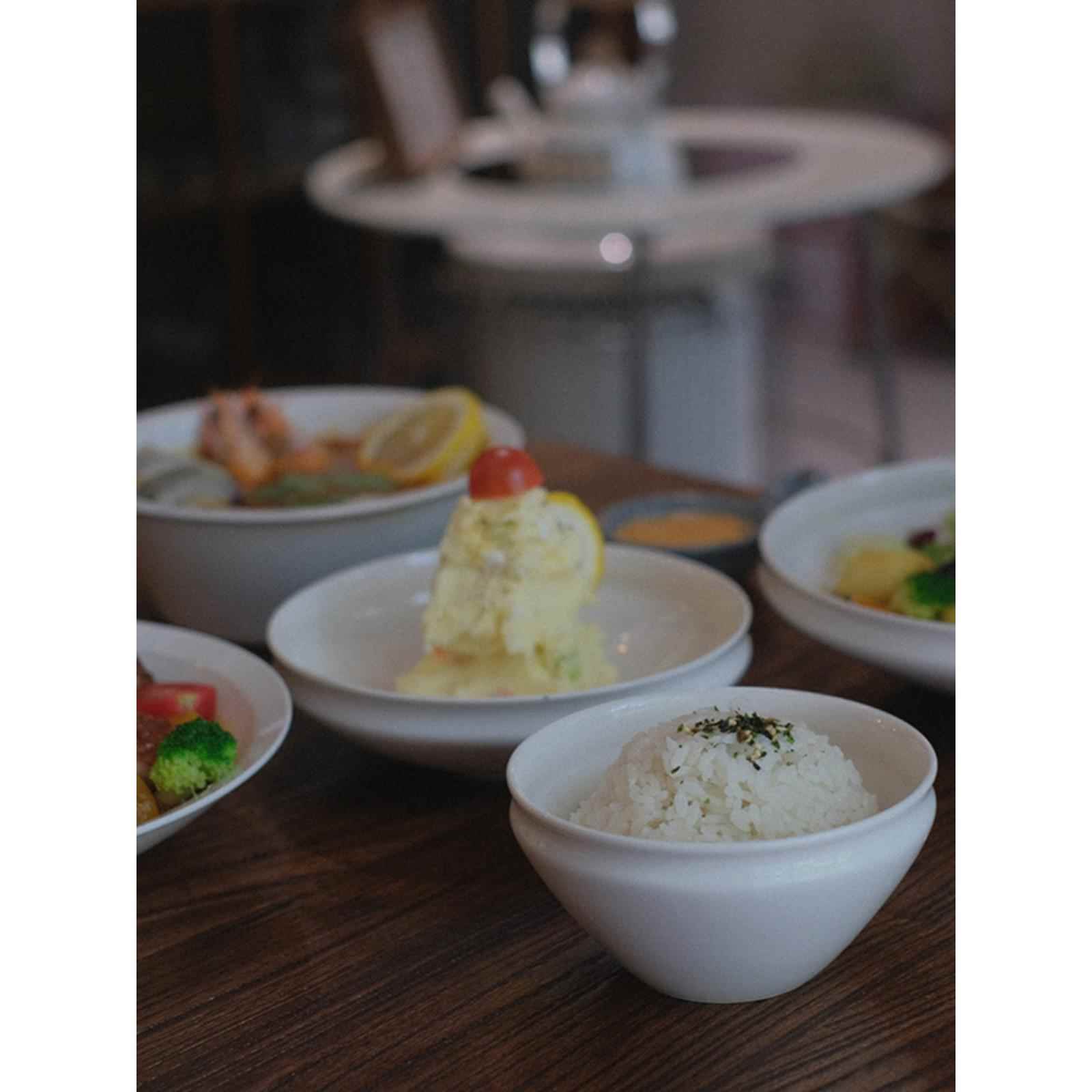 他山集.景德镇食器文艺甜白釉陶瓷餐具套装 折口碗 碟子 汤盘杯子