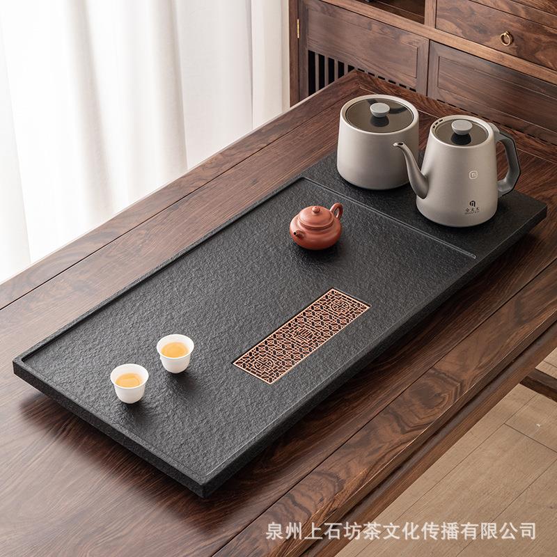 天然乌金石茶盘高端专用多功能纯钛自动上水烧水家用茶具茶台办公