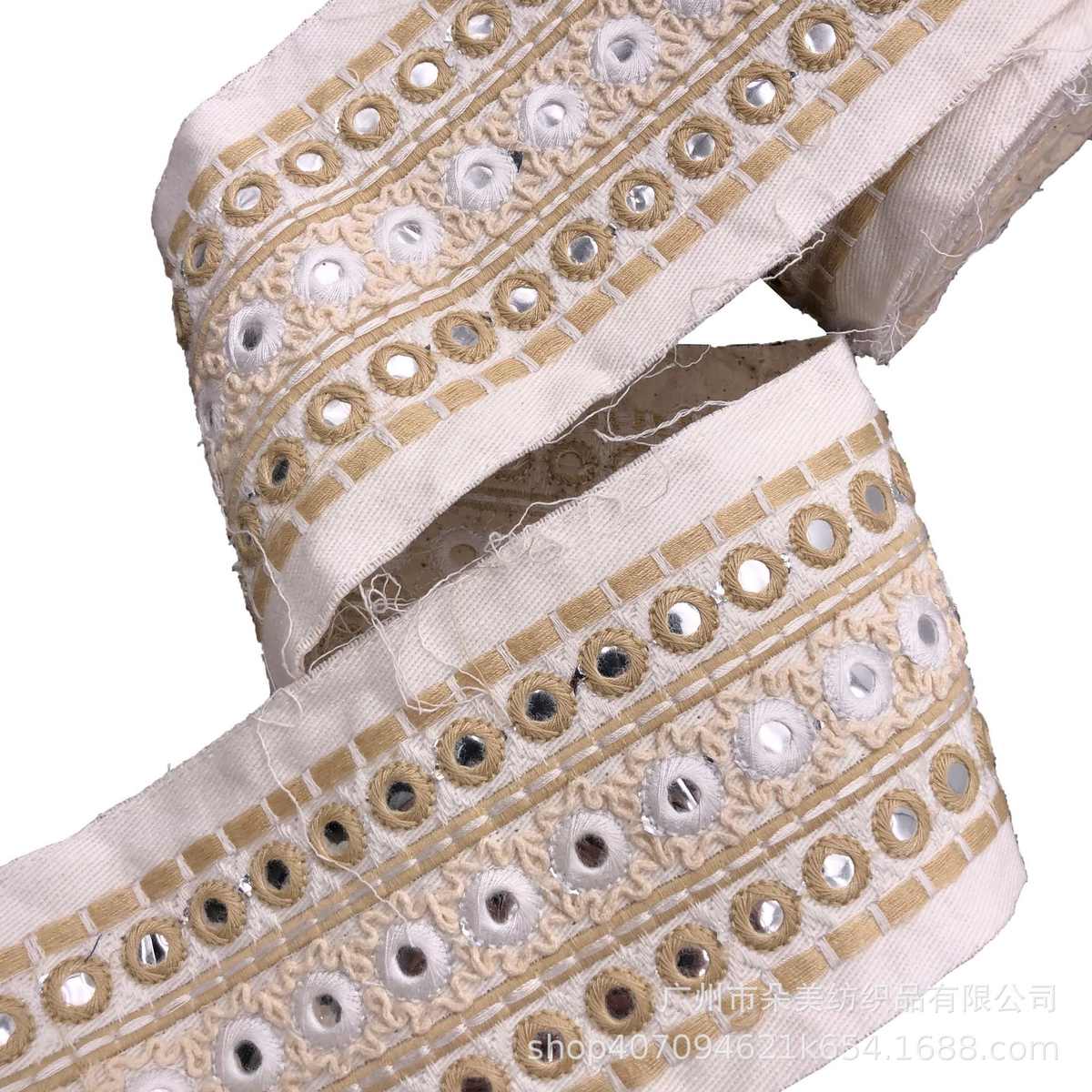 外贸 现货条码服装辅料花边条码材民族刺绣鞋配料风直供箱包镜片