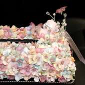 抽纸盒式 内车用摆纸座巾盒车纸抽盒创意花树脂花朵纸巾鹿装 饰时尚