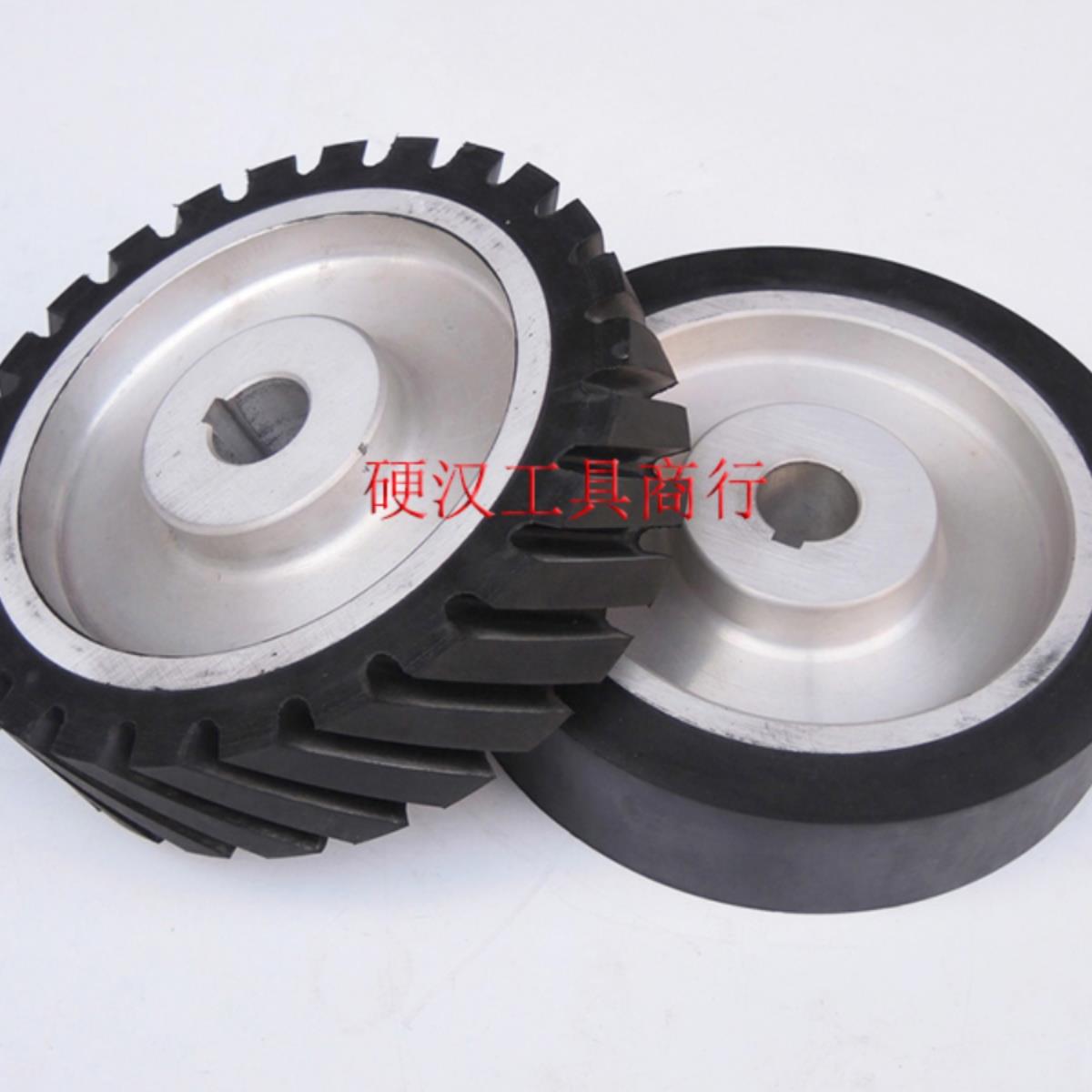 砂带机橡轮被轮铝芯砂带套光轮抛光机胶打动磨过有齿橡胶砂抛轮从