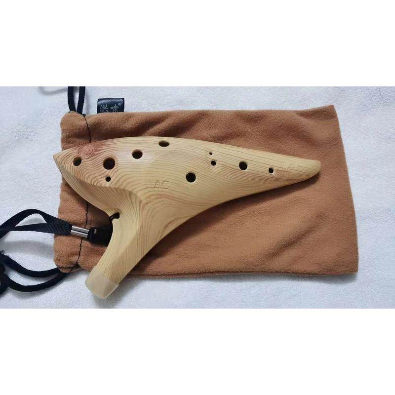洪啸正品12孔AC中音（树脂仿木纹）陶笛