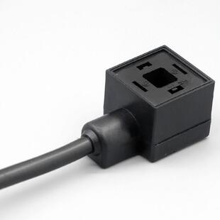 电磁阀液压阀防尘防水带灯带线插头AC/DC24V4A一体接线浇筑插头