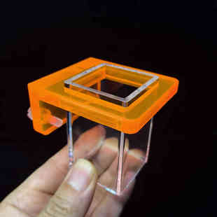 鱼缸加厚喂食圈 小鱼投喂圈 挂缸壁喂鱼 方形亚克力 丰年虾热带鱼