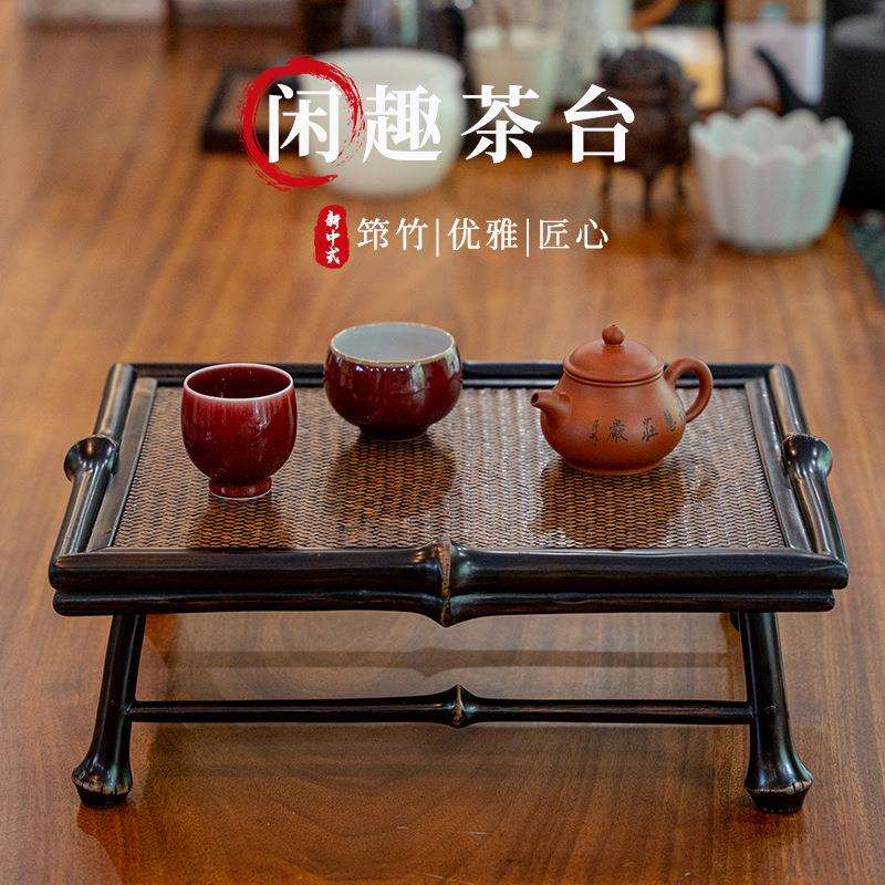 筇竹茶台茶室茶杯短桌台茶道榻榻米茶几竹工艺品厂家竹制新中式