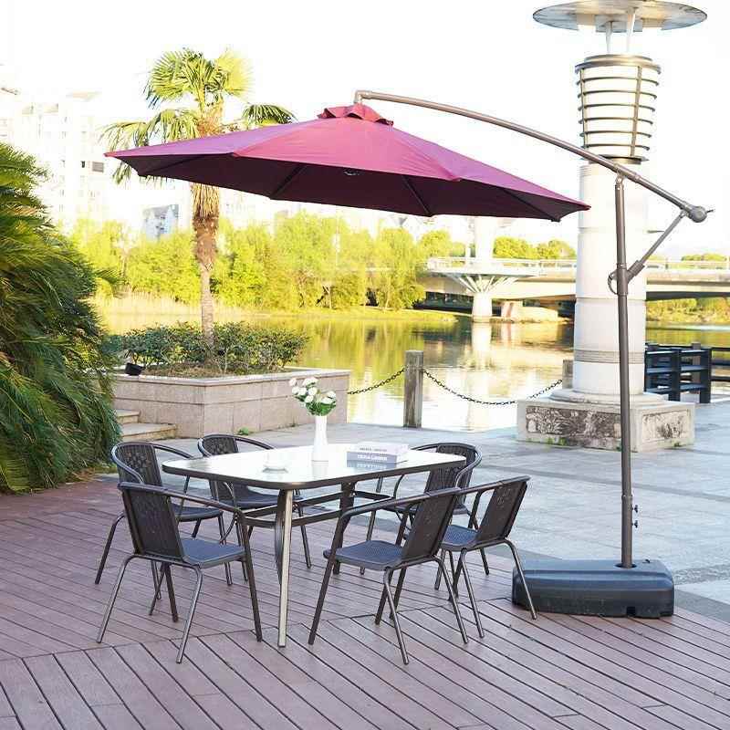 外户桌椅带伞组合庭院露天花园三桌椅件套家用室外桌休闲阳台小椅