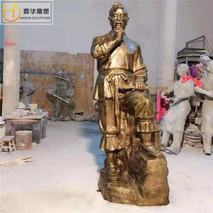 鲁班胸像半身像站像雕塑树脂玻璃钢摆件仿铜古代名人雕塑大师雕塑